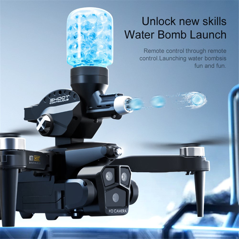 Remote Control Drone with Triple Camera And Water Ball Shooter