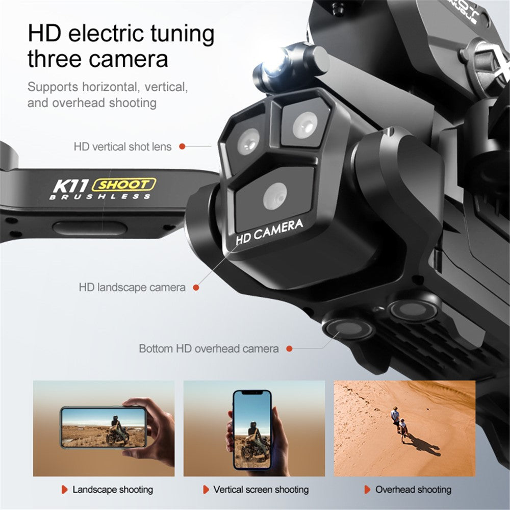 Remote Control Drone with Triple Camera And Water Ball Shooter