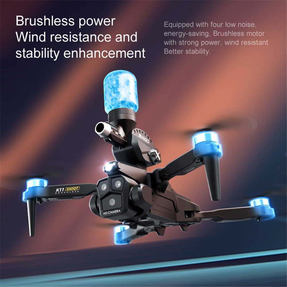 Remote Control Drone with Triple Camera And Water Ball Shooter