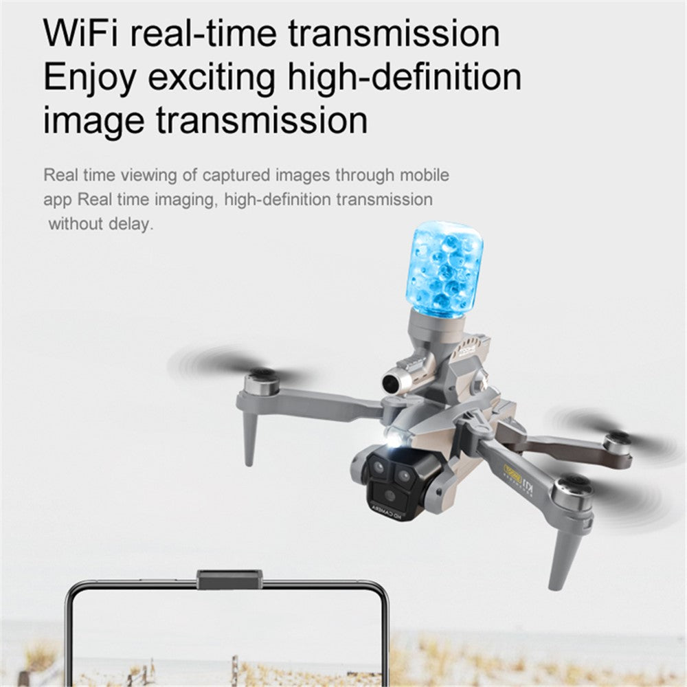 Remote Control Drone with Triple Camera And Water Ball Shooter