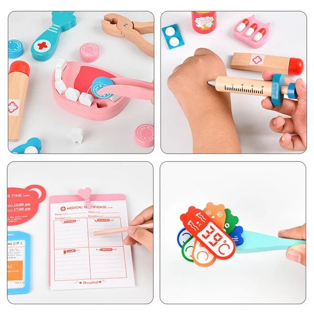 Wooden Medical Kit Pretend Play Set