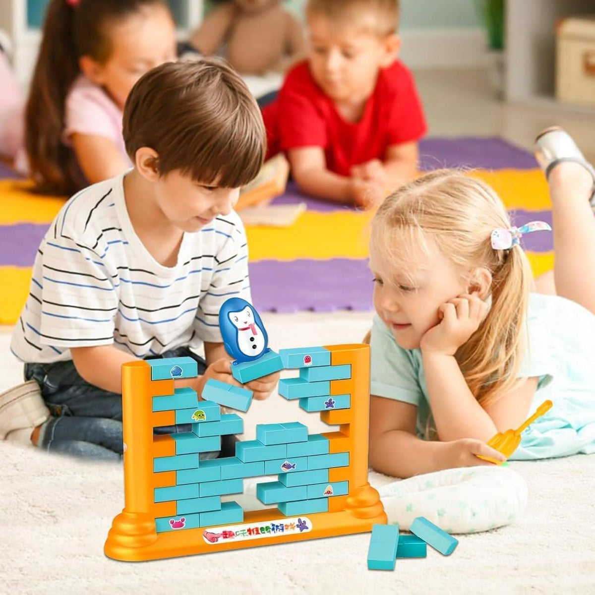 Penguin/Frog Wall Stacking Bricks Game