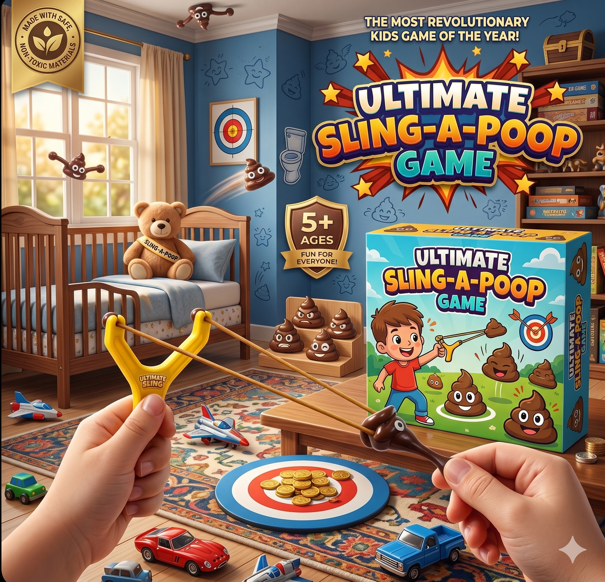 Smiley Poop Slingshot - 2 Pcs