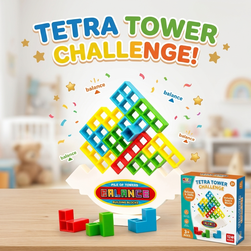 Tetra Tower Balancing Stacking Building Blocks
