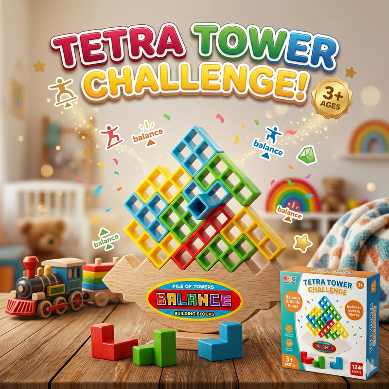 Tetra Tower Balancing Stacking Building Blocks