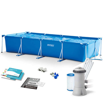 Intex Rectangular Pool With Water Filter Pump