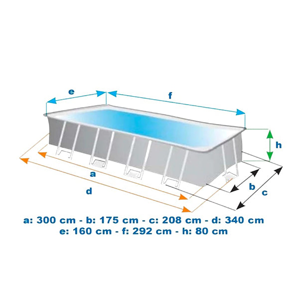 Intex 26784 Prism Frame Above Ground Swimming Pool (300x175x80cm)