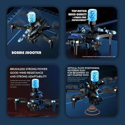 Remote Control Drone with Triple Camera And Water Ball Shooter