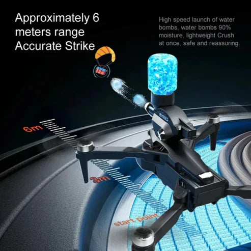 Remote Control Drone with Triple Camera And Water Ball Shooter