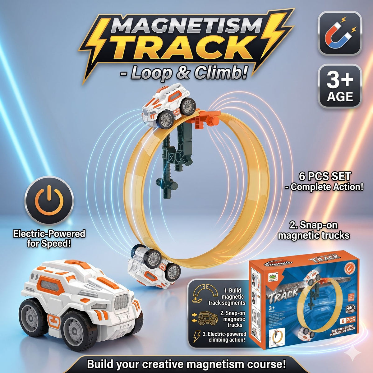 360 Rotate Magnetic Car Track Set