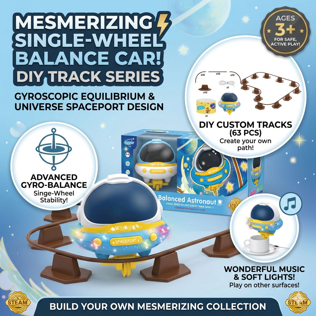 DIY Single Wheel Astronaut Balance Car With Light And Sound